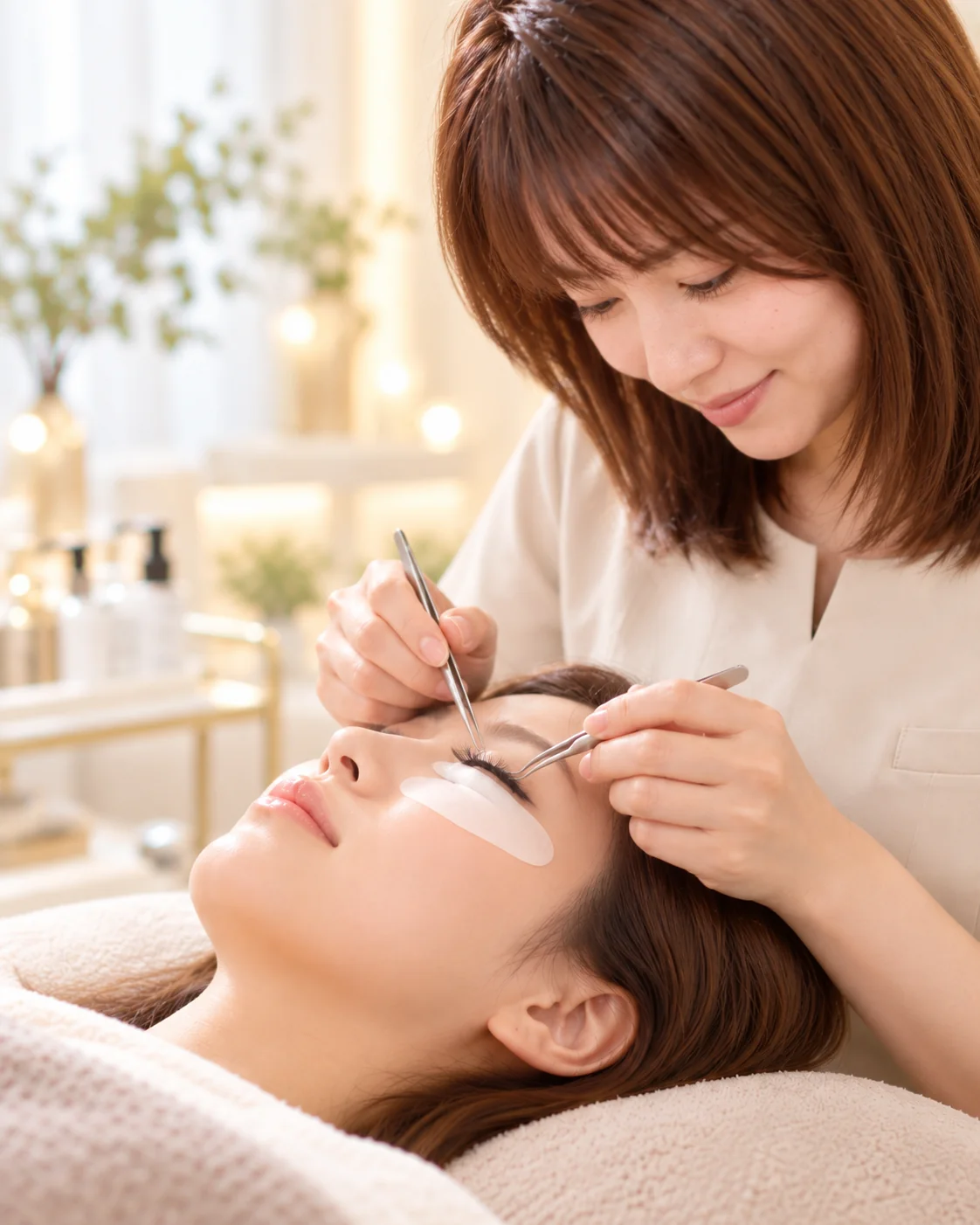 アイリストによるまつげエクステ施術のイメージ